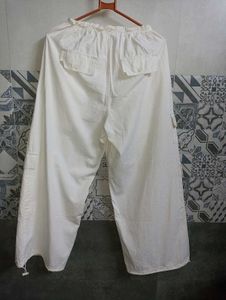 White Cotton Blend Trousers