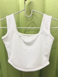 White Corset Style Tank Top
