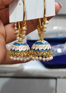 Elegant Jhumka Earrings with Pearls