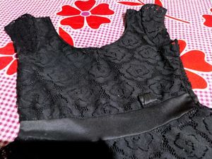 Elegant Black Lace Skater Dress