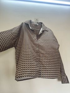Chic Houndstooth Print Shirt