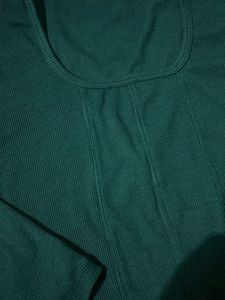 Chic Green Long Sleeve Corset Top