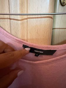 Pink Cold Shoulder Ruffle Sleeve Top