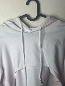 White Cropped Hoodie