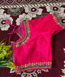 Vibrant Pink Embroidered Blouse