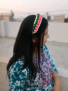 tulip crochet headband