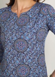 Blue Printed Short Kurta