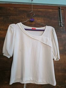 Chic White Asymmetrical Top