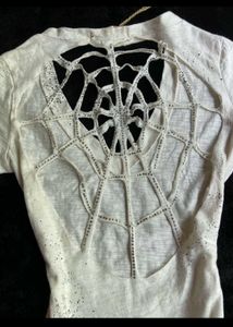 Stylish White Cut-Out V-Neck Top