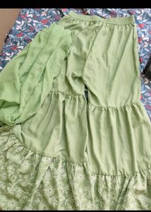 Elegant Green Sharara Suit Set