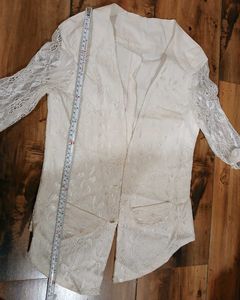 Lace Sleeve Blazer