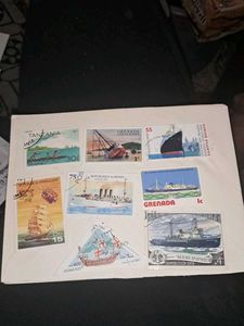 Vintage Ship Stamp Collection