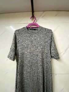Grey Long Body Hugging Dress