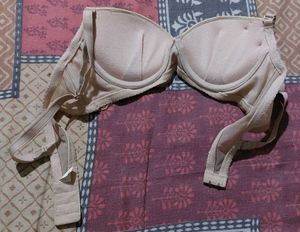 Elegant Beige Floral Lace Bra
