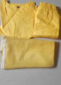 Yellow Kurta Set with Dupatta