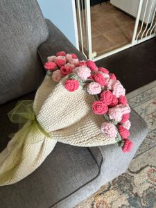 Handmade Crochet Rose Bouquet