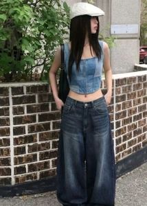 Patchwork Denim Zip-Up Crop Top
