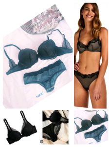 Lace Trimmed Bra and Panty Set