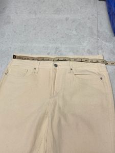 Unisex Light Beige Straight Jeans