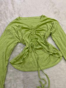 Ruched Front V-Neck Top