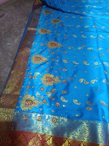 Beautiful banarasi Saree&amp;matching Readymade Blouse