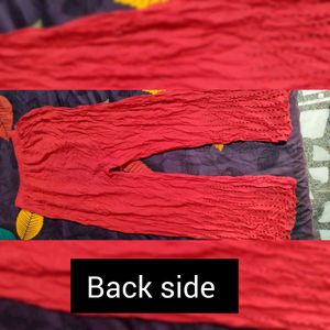 Red palazzo with shiffi work