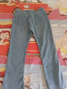 Flared Blue Denim Jeans