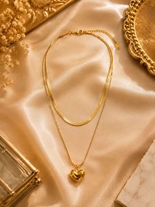 Golden Heart Layered Necklace