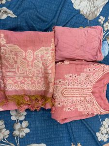 Pink Kurta Set with Tassels