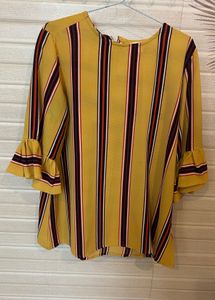 And Striped Yellow top with Bell Sleeves
