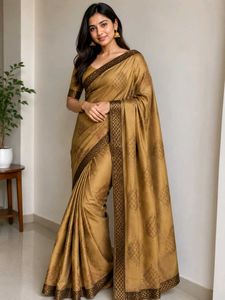 Elegant Silk Saree with Intricate Border
