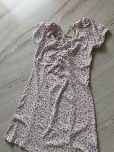 Cute Floral Puff Sleeve Mini Dress