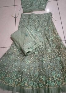 Embellished Mint Green Lehenga Choli Set