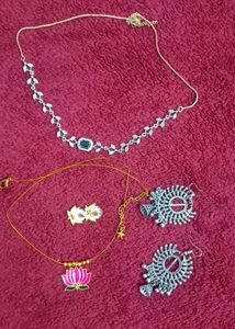 Elegant Lotus Design Necklace &amp; Earring Set