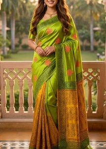 Vibrant Silk Saree with Elegant Embroidery