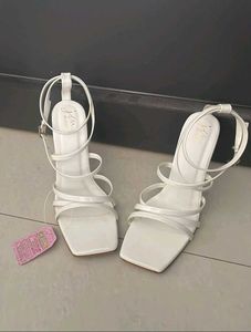 Stylish White Strappy Heels