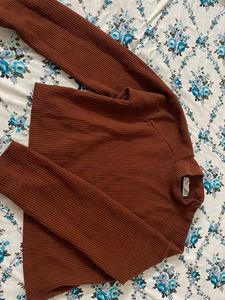 Ribbed Mock Neck Long Sleeve Top