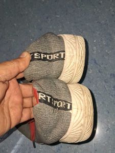 Gray & Red Athletic Sneakers