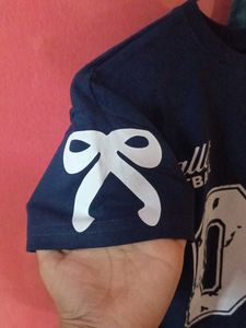 Women's Navy Blue Graphic T-Shirt