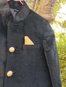 kids's Black Sherwani Jacket