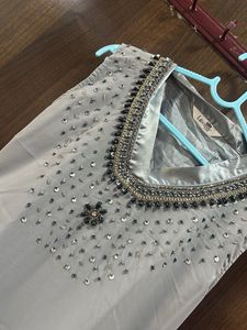 Elegant Grey Embellished Kurta