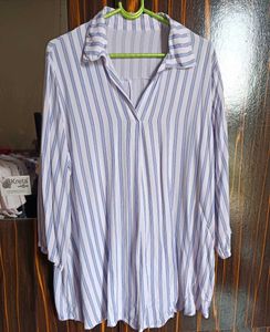 Striped V-Neck Tunic Top