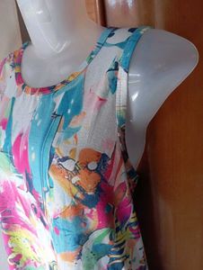 Vibrant Abstract Print Sleeveless Dress