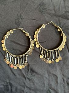 Boho Hoop Earrings with Dangle Charms