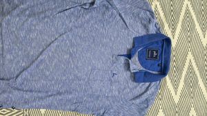 Men's Blue Heathered Polo T-Shirt