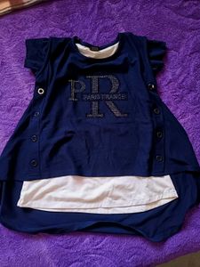 Brand new Chic Layered Navy Tunic with Rhinestone