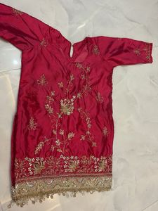 Hand embroidery, pure Dabka Baby long Kurti