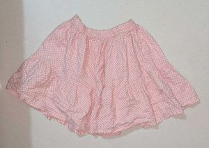 Pink Polka Dot Tiered Skirt