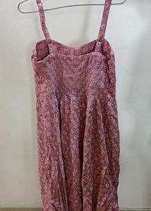 Pink Floral Padded Cami Dress/Top with Adjustable