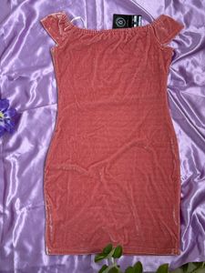 Pink Velvet Mini Dress